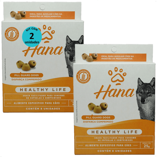 SNACK HANA HEALTHY LIFE PILL GUARD DISFARÇA COMPRIMIDOS 25G PARA CÃES KIT COM 2